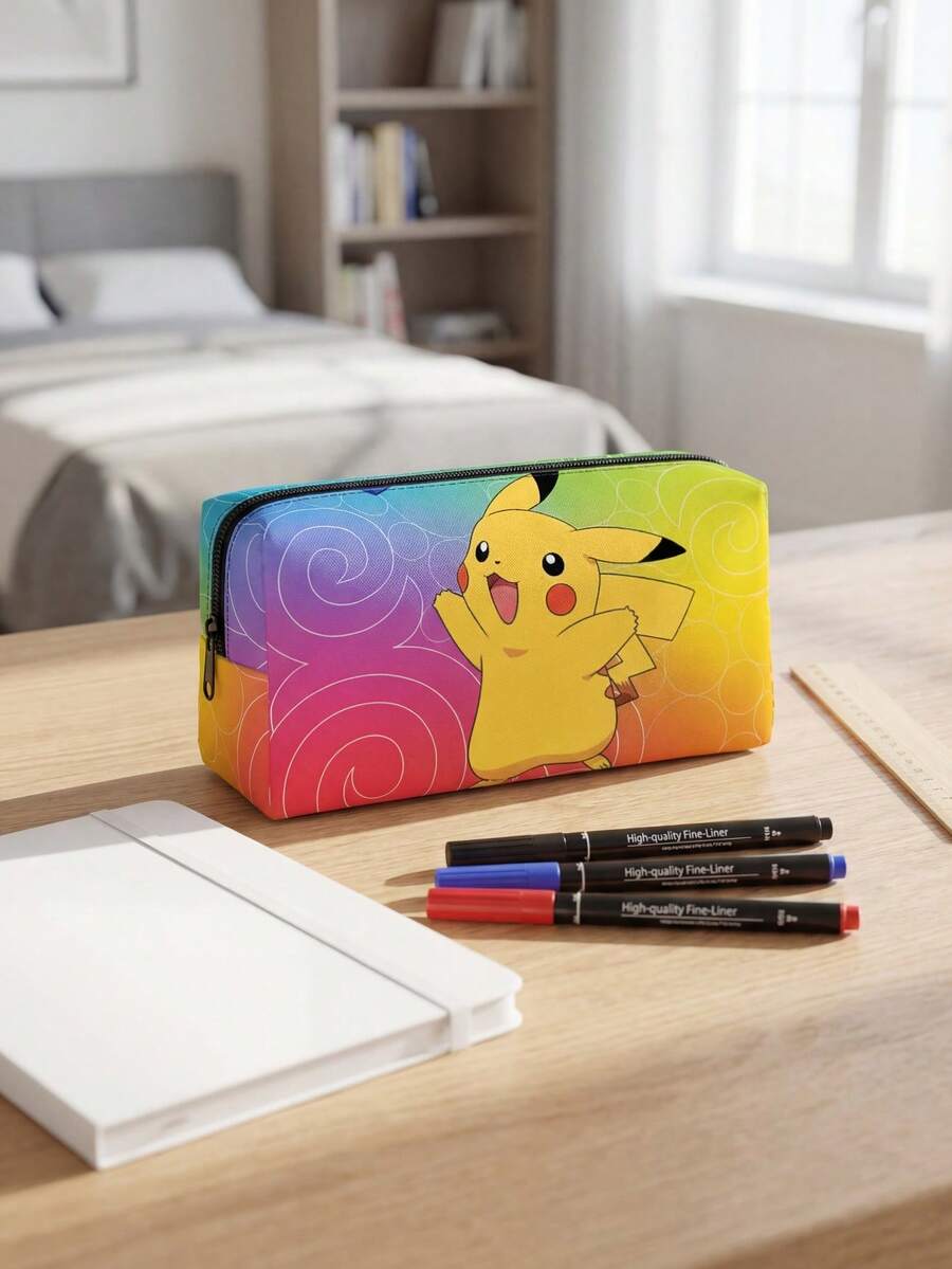 Estuche de lápices, regalo de fiesta, regalo de cumpleaños, estuche de papelería de aprendizaje exquisito, bolsa de almacenamiento de cosméticos y brochas de maquillaje - Multicolor - Ver 1