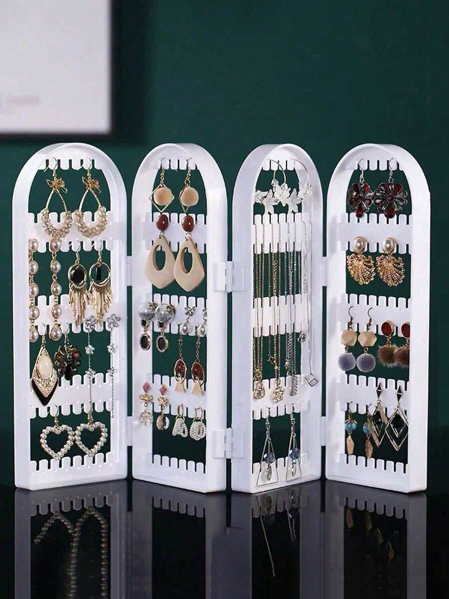 1 Earring Display Stand, Acrylic Foldable Jewelry Necklace Box Organizer