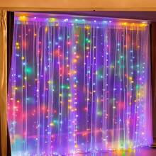 1 件 3x1/2/3 米窗帘悬挂式 DIY 串灯，USB 供电，营造梦幻氛围，8 种灯光模式，完美适用于家居客厅、节日派对、婚礼、生日、窗户、墙壁、树木装饰 - 彩色 - 查看 3
