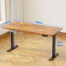 Devoko Gunji 160/180 Cm Height Adjustable Desk, L-Shaped Electric Standing Desk, Height Adjustable, Electric With 4-Function Memory, Ergonomic Gaming Table With Cable Management Tray, Hooks - 查看 11