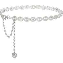 水钻腰带，闪亮银色水晶腰带，女士连衣裙，新娘婚纱腰链 - 彩色 - 查看 2