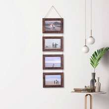 1pc 6-Inch 4-Panel Combination Photo Frame, Wall Decor Picture Frame - 1PC - View 1