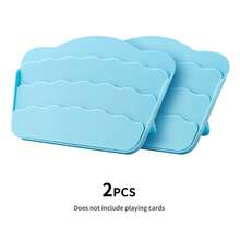 1/2/4pcs Wave Design Poker Card Holder, 4 Colors Available, Portable Poker Card Holder, Suitable For Family Game Night And Gatherings, Poker Cards Not Included - A - View 13