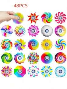 12/6/24pcs Set - Mixed Colors & Patterns, Plastic Stress Relief Toys, Suitable For Birthday Party Favors, Holiday Gifts (Random Assorted) - Multicolor - View 16