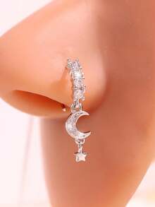 1 chiếc khuyên mũi hình trăng khuyết thiết kế sang trọng, tinh tế, độc đáo, mang hơi hướng cổ điển, đính đá Zirconia, trang sức cơ thể dành cho nữ. - Nhiều màu - Xem 14