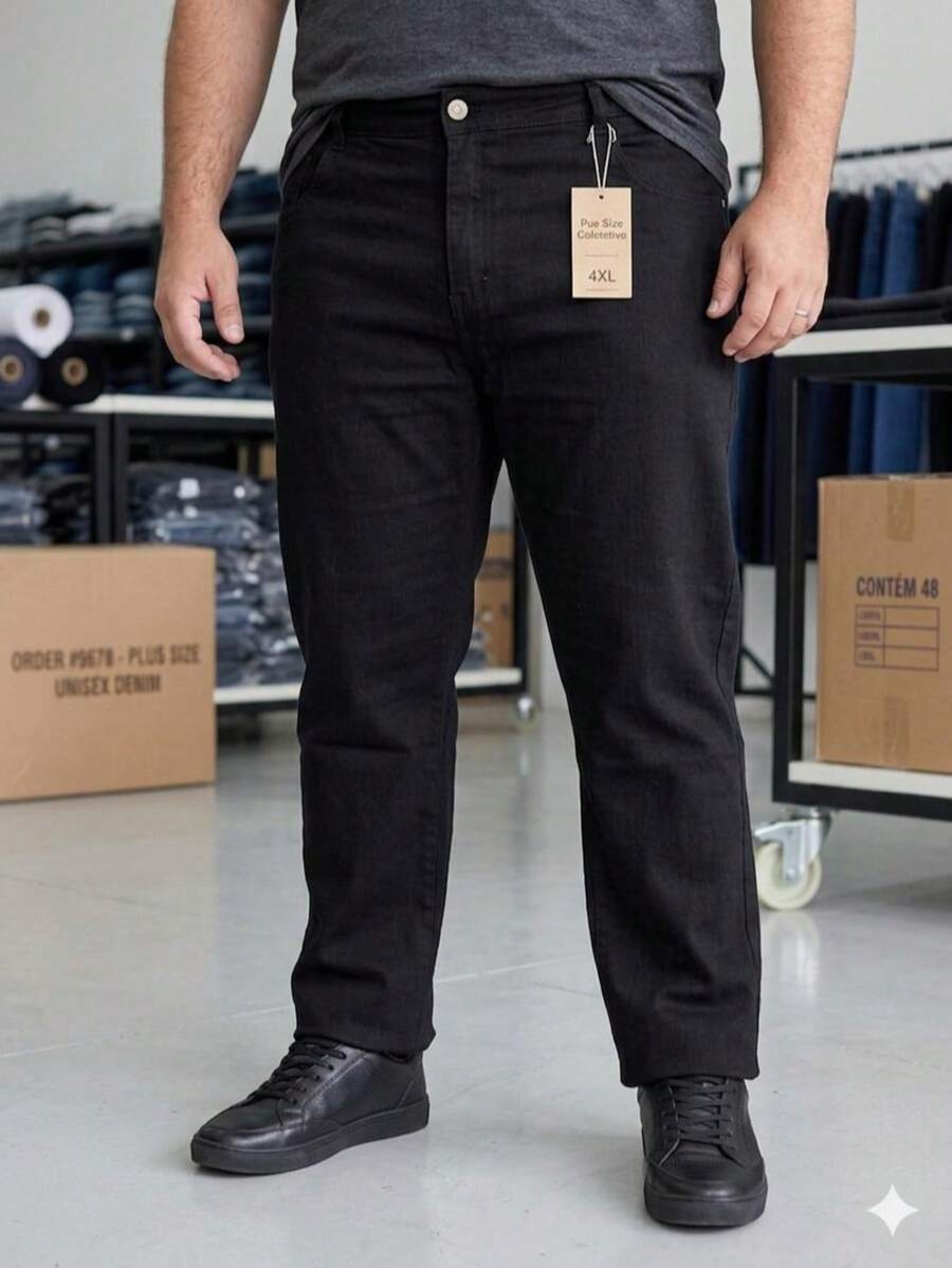 CHEN Men's Plus Size Jeans With Elastane, Traditional, Affordable, Comfortable, Large Size - màu đen - Xem 1