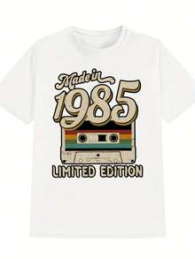 Men's Casual Crew Neck T-Shirt, Graphic Print, Men's Clothing, Western Print T-Shirts, Men's Shirts - 白色 - 查看 3