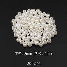 5-300 件/包 ABS 仿珍珠大孔圆珠，多种尺寸可选，优雅的乳白色，多功能 DIY 珠宝制作隔珠，适用于手链、项链、珠宝、吊坠、批发珠子 - 白色 - 查看 18