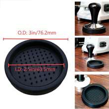 Tấm lót nén cà phê Espresso, hình tròn 3 inch, màu đen, bằng silicon, chống trượt, có một lỗ, dùng để nén bột cà phê, thích hợp cho quán cà phê và gia đình. - màu đen - Xem 8