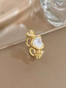 Nhẫn hình trái tim mạ vàng 18K đính đá Cubic Zirconia, nhẫn nữ, nhẫn hình trái tim, nhẫn mạ vàng, thích hợp đeo hàng ngày, hẹn hò, ngày lễ, tiệc tốt nghiệp, quà tặng Ngày của Mẹ, mùa nghỉ mát, trang sức đi biển, trang sức mùa hè, trang sức phong cách Bohemian, quà tặng Ngày Valentine. - Nhiều màu - Xem 4