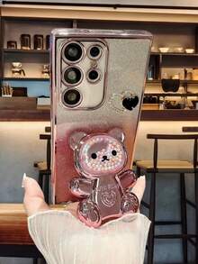 1个可爱闪亮粉色小熊手机壳，防震、防滑、防刮，专为 17 Pro Max、 17/16/15/14/13/12/11系列、S20-S25系列、Note 14/13/12系列和A56 5G设计，是情人节/新年礼物的完美之选。 - 粉色 - 查看 2