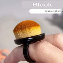 1 cọ làm sạch móng hình nấm, đế pha lê acrylic đa năng với viền vàng trong suốt, cọ chuyên dụng để phủ phấn phủ và kem nền, dụng cụ làm đẹp đa chức năng lông mềm, thích hợp để làm sạch móng nghệ thuật. - Màu vàng - Xem 12