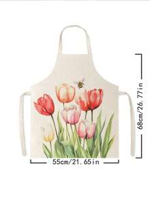 1pc, Sunflower Pattern Polyester Apron, Suitable For Cooking, Baking, And Gardening - Can Be Used As Attire For The Kitchen And Dining - Multicolor - View 11