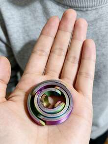 1pc 3D Printed Novelty Spinning Fidget Ring, Adult Fun Gift - Made Of PLA Material, Mini Creative Finger Spinner With Rotational Gyroscope Design, Suitable For Office And Gaming, Perfect Party Favor - Multicolor - View 7
