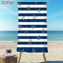 2D Flat - 2D Flat - One Item, 2D/Flat, Oversized Microfiber Beach Towel - Soft, Lightweight, And Portable, It Has Good Absorbency, Sand-Free, Made Of Sailing Wind Fabric, Suitable For Travel, Picnics, Beaches, Camping, And Modern Bathrooms - trắng - Xem 2