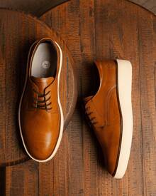 Men's Oxford Maximus Dress Shoes, Genuine Leather, Stylish, For Business, Parties, Church + Belt - 威士忌酒 - 查看 4