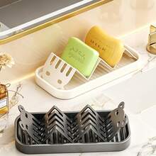 Khay đựng xà phòng hình gấu trúc có khay thoát nước, giá đựng xà phòng đa năng, giá đựng bọt biển tiết kiệm không gian trên bàn làm việc, giá đựng xà phòng và bàn chải vệ sinh, chống thấm nước và dễ lau chùi cho bồn rửa nhà bếp. - Nhiều màu - Xem 1