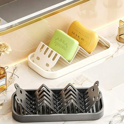 Panda Shaped Soap Dish With Drainage Tray, Multifunctional Soap Holder, Space-Saving Desktop Sponge, Soap And Cleaning Brush Organizer, Waterproof And Easy To Clean Kitchen Sink