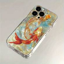 Two Koi Fish Pattern Space-Grade Drop-Proof Phone Case, Suitable for  17/16/15/14/13/12/11/X/XS/XS MAX/ProMax/Air/Plus and  Galaxy S Series. Provides Full Protection, Full Coverage, and Precise Fit. A Creatively  Case That Combines Style - Transparent - Übersicht 5