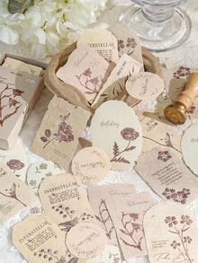 1 Box 30pcs Embossed Sticker Notes, Vintage Creative Aesthetic Sticker Decals, DIY Decoration Collage Craft Material, Holiday Gift, Personalized Scrapbooking School Supplies - Gaya 6 - View 1