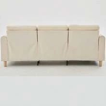 Modern 79.53" 3-Seater Chenille Sofa, Soft And Comfortable Living Room Sofa Bed With Side Storage Pockets, High-Density Foam Padding And Ergonomic Design. Features A Sturdy And Durable Wooden Frame, Suitable For Living Rooms, Bedrooms, Offices, And Apartments.(Beige) - 米色 - 查看 9