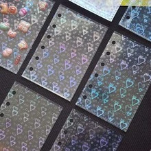 10 piezas/paquete Recambio de pegatinas de purpurina transparente tamaño M5/A7/A6, páginas interiores de pegatinas transparentes de doble cara, adecuado para páginas de reemplazo de impresora láser, páginas de reemplazo de material PP, páginas interiores transparentes, pegatinas 3D en relieve. Adecuado para pegatinas de caramelos, libros de pegatinas, tarjetas de identificación de estudiantes, libros de pegatinas A7, libros de pegatinas A6, libros de pegatinas de arte de uñas M5, mini álbumes de fotos hechos a mano, álbumes de fotos, planificadores, libretas de bolsillo y otros útiles escolares y preparativos de vuelta al cole - Conjuntos - Ver 3