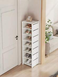1 pezzo Scaffale per scarpe verticale multistrato rimovibile e installabile, opzioni di colore nero/bianco minimalista. Multistrato stretto impilabile, facile da assemblare. Grande capacità salvaspazio. Adatto per casa, soggiorno, ingresso, mobile per scarpe, può conservare borse e scarpe contemporaneamente. Essenziale per lo stoccaggio di grande capacità in dormitorio, essenziale per affitto, essenziale per il ritorno a scuola e il trasloco - Multicolore - Visualizzare 4