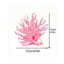 1pc Aquarium Landscape Decoration Realistic PVC Coral Tree Fish Tank Ornament Orange Pink Fluorescent Coral Micro Landscape Aquatic Box - A - View 13