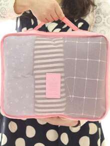 SGIAWETA-6pcs Travel Clothing Storage Bags School Supplies Room Decor Bedroom Decor Dorm Essentials School Student Teacher Travel Storage Bag Set With Lingerie Bag Waterproof Dustproof With Zipper Luggage Back To School Nylon Men And Women Student Travel Essentials Back To School Supplies-Birthdaygift - 粉色 - 查看 10