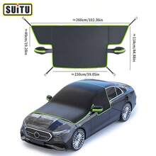 磁吸式汽車遮陽簾，加厚牛津布耐用堅固，可折疊便攜設計，安裝與收納方便，配備後視鏡反光條提升夜間能見度，適用於大多數汽車/SUV/卡車車型，全季節防護，隔熱防雪防霜，實用且具裝飾性，車主必備汽車保護配件，花園隱私遮蔽簾，花園清潔遮陽簾，花園遮蔭區 - 多色 - 查看 5