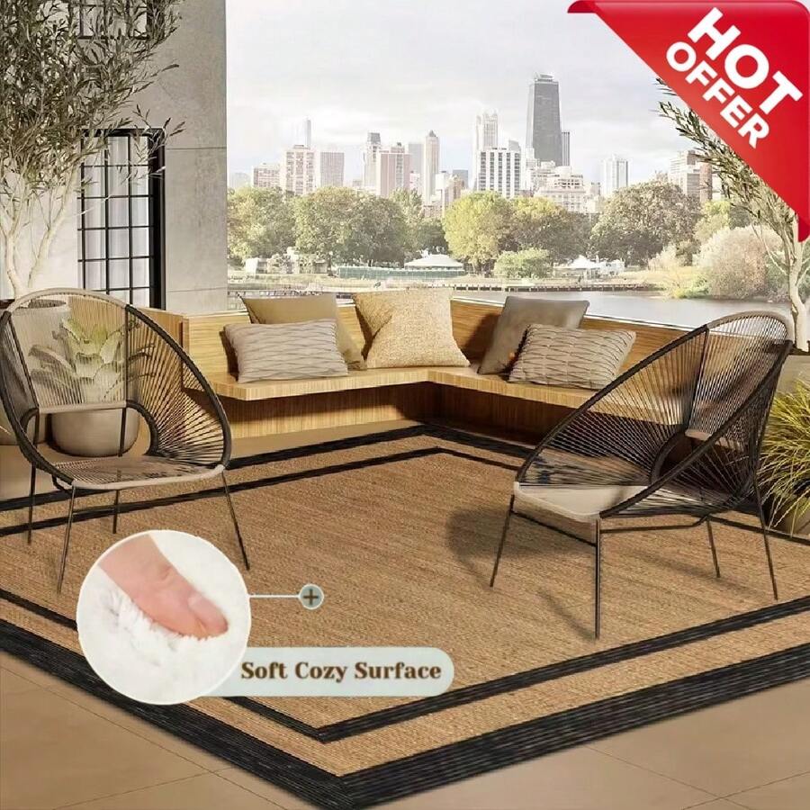 Washable Rugs For Home Living Room, Multiple Sizes Available, Velvet Indoor Outdoor Area Rug, Non-Shedding Waterproof Stain Resistant Easy Clean, Minimalist Border Solid Plain Khaki Velvet Carpet For Patio Deck Porch Bedroom Kitchen Bathroom RV Hallway Garden, Home Decor Rug For Bathroom Accessories