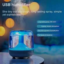Humidificateur d'air domestique alimenté par USB, avec 7 couleurs réglables, fonctionnement silencieux à 26 dB, 2 modes de brumisation et indicateur de niveau d'eau - Humidificateur d'air en matériau ABS, convient pour le salon, la chambre à coucher et le bureau, cadeau parfait pour un anniversaire ou Noël - blanc - Voir 12