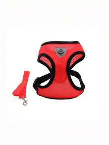 Bộ dây dắt và đai cho chó phản quang thoáng khí, áo vest lưới mềm có thể điều chỉnh, phù hợp cho chó nhỏ, màu hồng. - Hồng - Xem 28