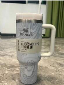 新款 S-TANLEY H2.0 40盎司平底带把手吸管保温杯，适合旅行，不锈钢保温杯 - 多色40oz - 查看 9