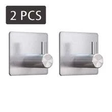 重型自粘不锈钢墙钩，无需钻孔，适用于浴室和厨房，可悬挂帽子、丝瓜络、毛巾、浴袍、去角质布和沐浴海绵，安装简便。 - A - 查看 13