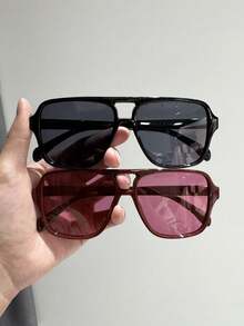 4 pièces Lunettes de vue à monture géométrique en plastique, élégantes et à la mode, conviennent pour la marche, la plage, les fêtes, le camping, la photographie de rue et autres scénarios - couleur - Voir 16
