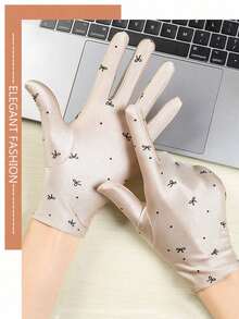 1 Pasang Sarung Tangan Wanita Motif Pita Warna Polos Musim Semi/Panas, Cocok untuk Perlindungan Matahari Sehari-hari, Etiket, Mengemudi, Perlindungan UV Luar Ruangan, Bernapas, Anti-UV, Perlindungan Tangan, Aksesori Fashion, Lengan Dekoratif, Hadiah Liburan, Penutup Lengan Pelindung Matahari - MultiWarna - View 10