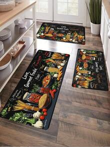 1pc Kitchen Spice Pattern Kitchen Rug, Soft Thick Elastic Kitchen Mat, Water And Oil Absorbent Material Comfortable Standing And Walking Kitchen Foot Mat, Kitchen Floor Mat, Kitchen Small Rug Striped Rug For Home And Office Area, Laundry Room Sink Mat, Home Decor Kitchen Supplies Kitchen Decoration Kitchen Set Foam Mat - MultiWarna - View 8