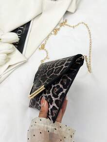 New Leopard Print Envelope Bag, Vintage Style Niche Design Fashion Handbag For Women - Multicolor - View 9