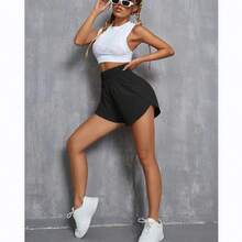Women's High Waisted Shorts Elastic Waist Loose Fit Lightweight Casual Summer Running Shorts - màu xanh lá - Xem 2