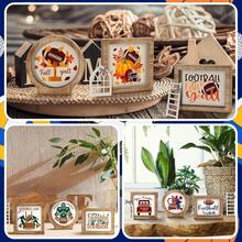 48 Pcs Interchangeable Seasonal Tiered Tray Decor Set Farmhouse Spring Easter Tiered Decorations Include Wood Frames With Ladders Cards Bow Knot, Tray Not Included(Bright Color, Sports) - 鮮豔的色彩 + 運動 - 查看 4