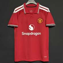 Style Red Polo Neck Soccer Jersey, Breathable Lightweight Football Shirt - Mặc định - Xem 4