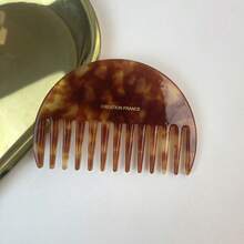 Red Same Style Acetate Geometric Hair Comb, Minimalist Korean Retro Cute Elegant Semi-Circle Hair Brush - Multicolor - View 2
