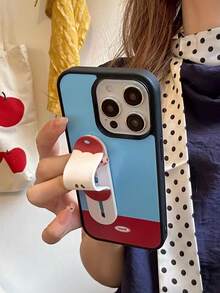 1 chiếc, hàng Hàn Quốc, họa tiết sóng đen trắng đơn giản, phù hợp với 17, 17 Pro Max/ 16 Pro Max/ 15 Pro/ 14, 13/12/11. Thích hợp làm quà tặng Ngày Valentine/Sinh nhật/Ngày của Mẹ/Lễ Phục Sinh cho gia đình/bạn bè/chị gái/bạn gái. - Màu xanh lam - Xem 4