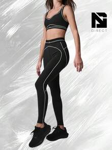 Airbrush High-Waist Heart Throb Legging - Hitam/Putih - View 3