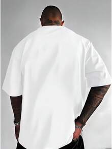 Big And Tall Men, Plus Size Breathable Quick Dry Heavyweight T Shirt, Casual Daily Office Gym Vacation Essential Comfort Fit, Independence Day Active Top,   For Men - 混合色 - 查看 4