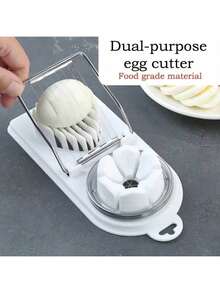 1pc Multi-Functional Egg Slicer, Suitable For Hard Boiled Eggs, 2-In-1 Egg Slicer/Divider/Dicer/Cutter, Kitchen Tool - Multicolor - View 8