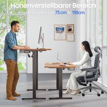 Devoko Gunji 160/180 Cm Height Adjustable Desk, L-Shaped Electric Standing Desk, Height Adjustable, Electric With 4-Function Memory, Ergonomic Gaming Table With Cable Management Tray, Hooks - 查看 4