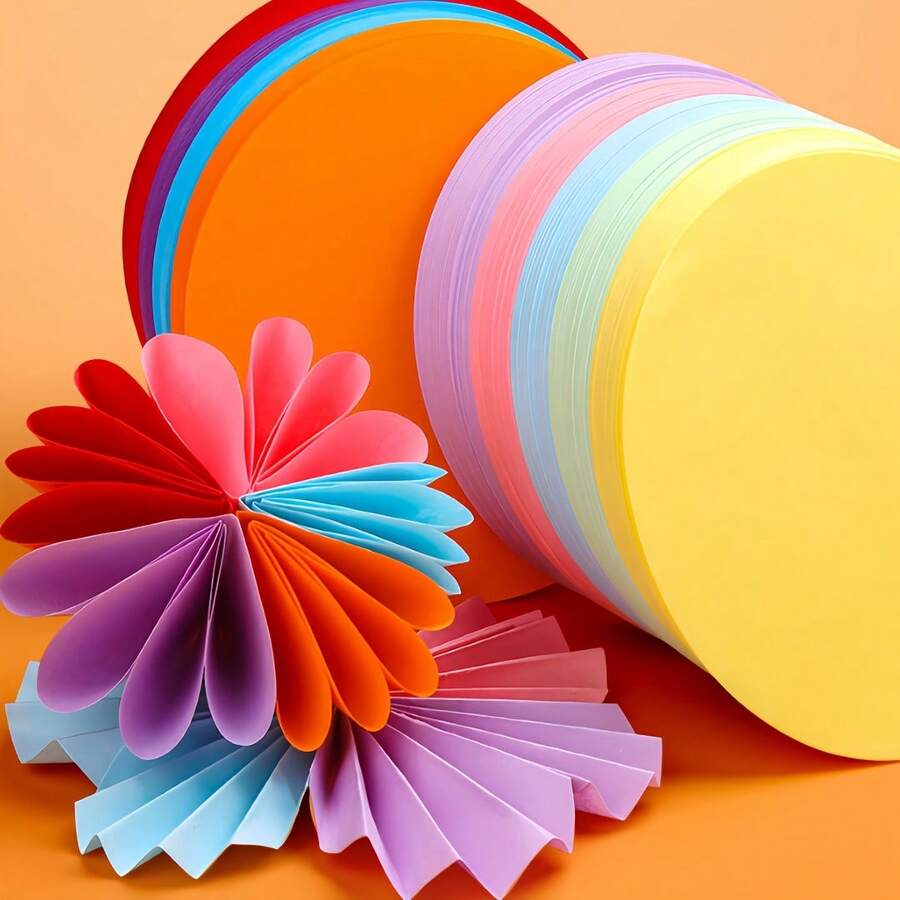 20pcs High-Quality Colorful Round Cardstock - Rich Colors, Suitable For Art Projects, Origami, Doodle Art, Decorative Origami, DIY Crafts, Handmade Decorations And Creative Activities, Also Suitable For Doodling, Painting And More. Craft Tools And Supplies | Paper Art | Art Paper, Origami Materials, Art Project Supplies, Art Paper Trays, Round Paper Art Supplies, Colorful Color Blocks, Bright Paper Circles, Premium Art Paper, High-Quality Cardstock - A - View 1