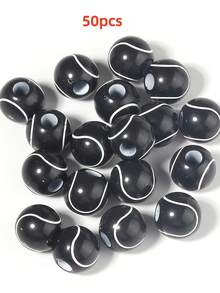 50pcs World Cup Sports Series Football, Rugby, Basketball, Volleyball Acrylic Shoe Decoration Beads - Multicolor - View 29